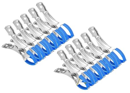 Qusinfc 10Pcs Stainless Steel Hanger Spring Clamps Fasteners Heavy Duty Windproof Spring Clip Swimming Pool Accessories Swimming Pools Cover Clip