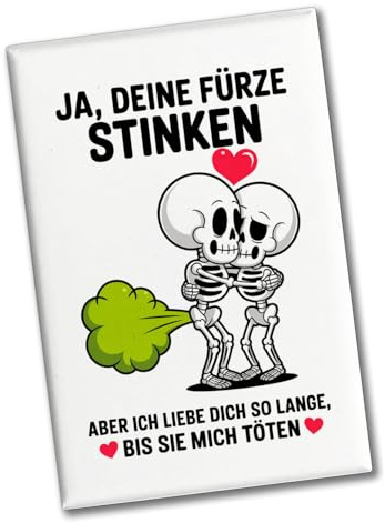 Skelett Pärchen - Ja, Deine Fürze stinken Souvenir Souvenir Magnet Humorvolles Dekomagnet Geschenk für Sammler Valentinstag