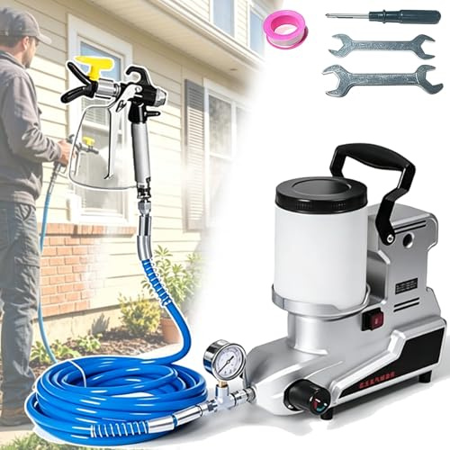 Troqullium Pulverizador de pintura sin aire portátil, máquina de pulverización de pintura sin aire a alta presión,3000psi, flujo de 2,5l/min,for muebles, cercas y gabinetes