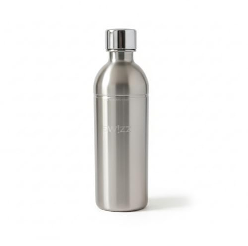 Premium Wassersprudler aus gebürstetem Edelstahl mit 1 x BPA-frei Flaschen SW!ZZ (MetallFlasche)
