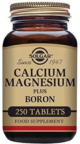 Solgar Calcium Magnesium Plus Boron Tablets - Bones & Teeth - Muscle & Immune Support - Vegan - 250 Tablets 260 g (Pack of 1),Brown