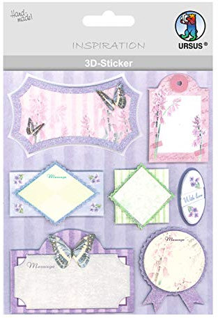 Ursus 56420030 - 3D Sticker Everyday, bestehend aus mehreren Ebenen, aus verschiedenen hochwertigen Materialien, selbstklebend, ideal zum Verzieren von Grußkarten und Geschenken, Motiv 30
