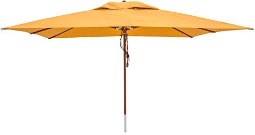 anndora® Sonnenschirm 3 x 4 m eckig Terassenschirm Holz Gestänge - Sahara Gelb