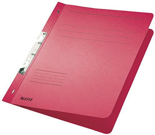 Leitz 3746-00-25 Schlitzhefter, 1/1-Vorderdeckel, A4, kaufmännische Heftung, Manilakarton 250 g/qm, rot