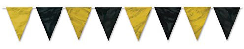Beistle 59844-BKGD All-Weather Plastic Pennant Banner – VIP Awards Night Hanging Decorations - Silvester Indoor Outdoor Party Decor, plastik, schwarz/Gold