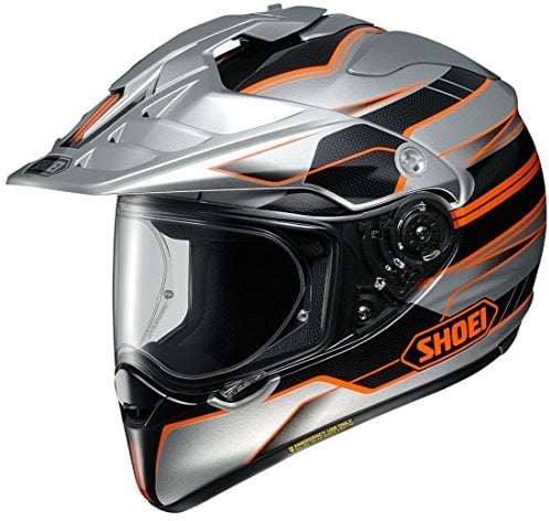 Shoei Hornet X2 Navigate Tc-8 Integralhelm für Erwachsene (silberfarben/orange, groß), 1 Pack
