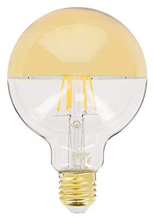 Ampoule LED E27 Vintage G95 Gold Culot E27- Ampoule Vintage E27 LED Angle Éclairage 320°- Ampoule Filament E27 8W Équivalant 62W 360 Lm- Ampoule Globe E27 LED Lumière Blanc Chaud- RFDE850B95TG Xanlite