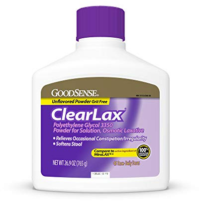 GoodSense Polyethylene Glycol 3350 Powder for Solution, Osmotic Laxative, Softens Stool, Relieves Occasional Constipation, 26.9 Ounce