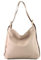 modamoda de T192 Damen Leder Rucksack Schultertasche 2in1 handmade in Italy, Farbe:Rosabeige