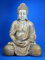 GeKi Trend Buddha Garten Figur 42 cm groß frostsicher wetterfest grau Antik Stein-Optik Deko