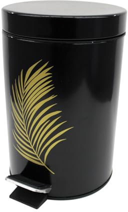 Douceur d'Intérieur Pedal BIN, Metal, Black/Gold, Poubelle