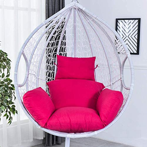 Lesong Garden Patio Swing Cushion,Hanging Basket Seat Pad Replacement Thicken Cotton Egg Shaped Chair Mat Swing Chair Pads with Pillow (No Chair)