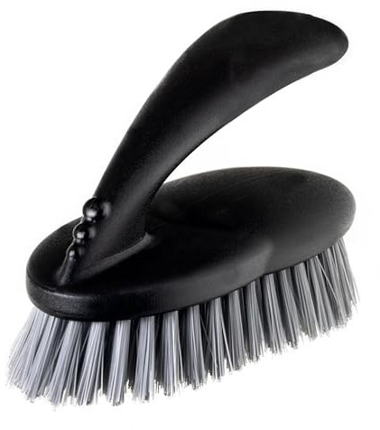 VIGAR Multifunktionales Paket, Harte und robuste Borsten, Scheuerbürste mit ergonomischem Griff für Badezimmer, Dusche, Badewanne, Fliesen, Wand, 16 x 7 x 9 cm, Schwarz