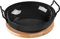 Karl Krüger Schlemmerpfanne mit Holzteller, 24 cm, Schwarz, 1224H