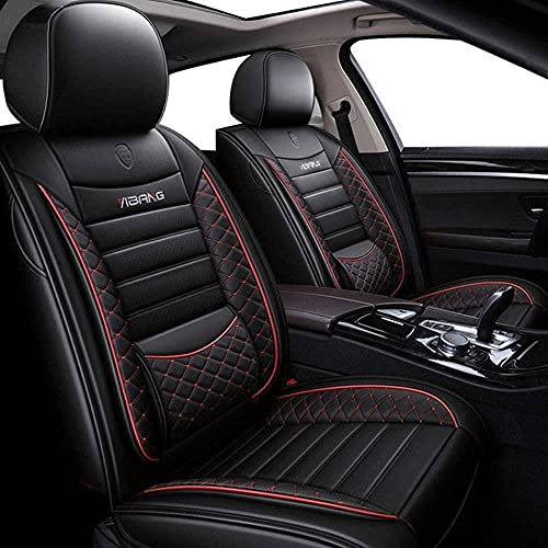Karstry Sitzbezüge Auto Autositzbezüge Universal Set für Audi A3 8P 8L Sportback Q7 2007 Q5 A4 B7 Avant A6 C5. Auto Zubehör, Schwarz Rot