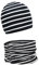 Foruhoo Baby Mädchen Beanie Mütze + Schlauchschal 2er Set, Wintermütze für Jungen Mädchen Baumwolle (53L und 49-53, Baumwolle Set: Schwarz Streifen)