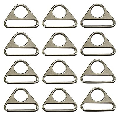 JIHUOO 20 Stück Metall Dreieck Schnalle Dreieck Ring Drehclip Gepäck Ringschnalle Einstellbare Schnalle 32 mm Silver