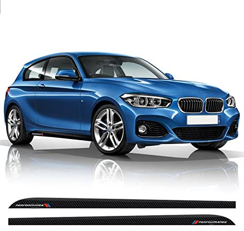 WEWEO Adesivo per strisce laterali gonna M Performance Decal, per BMW Serie 1 F20 F21 F40 118i 128i 135i M Sport M-Packet, in Vinile in Fibra di Carbonio KK e 5D, Black, Carbon Fiber