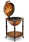RELAX4LIFE Carrello da Bar con Globo, Porta Vino, Ruote Girevoli, 2 livelli,Dimensioni Grande:70x70x95 cm, in Legno di Eucalipto Naturale, in Stile Vintage