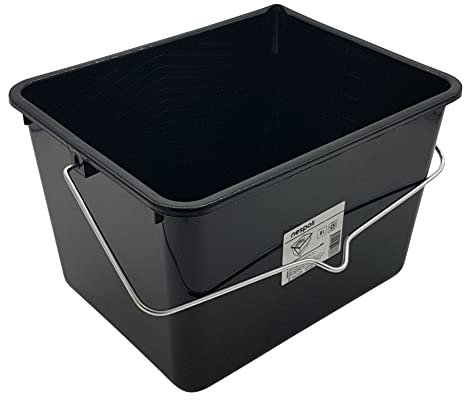 Nespoli Cubo de Pintura de 8 L, Grande, con Mango de Metal, Color Negro