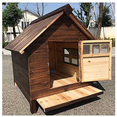 Kleines und mittelgroßes Hundehaus aus Holz, wasserdichter, isolierter Hundeunterstand für den Innen- und Außenbereich, Hundehütte, Zwinger mit Belüftungsöffnungen und erhöhtem BOD