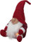 EGLO LED Weihnachtswichtel Joylight, Wichtel Figur, Weihnachtsdeko aus Stoff mit Kunststoffkörper in Rot und Weiß, batteriebetriebene Leuchtfigur, Tischdeko Weihnachten, warmweiß, 34 cm