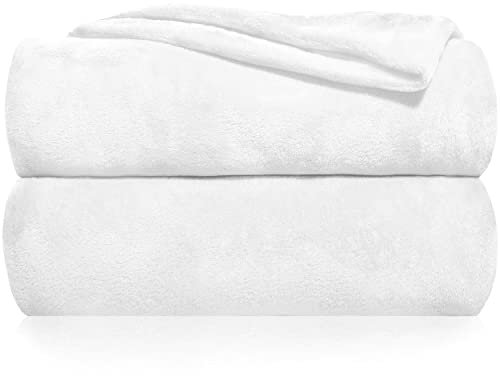 Gräfenstayn® Kuscheldecke flauschig & super weich - hochwertige Fleecedecke auch als Wohndecke, Tagesdecke, Sofadecke & Sommerdecke geeignet - Überwurf Decke Sofa & Couch (Weiß, 150x130 cm)