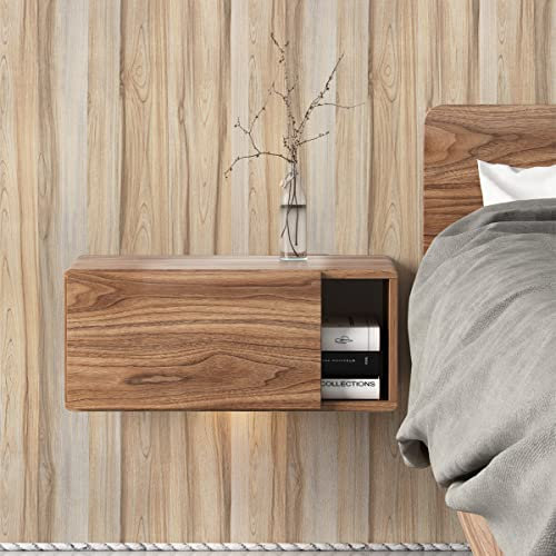 JOLIHOME Papel Pintado con Efecto de Grano de Madera Amarillo-Marrón para Despegar y Pegar Papel de Contacto Adhesivo de Pared de Plástico Rollo para Muebles Puerta Cocina 44,5x500cm