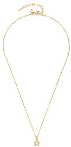 JEWELS BY LEONARDO Halskette Isa • feine Anker-Kette aus goldfarbenem Edelstahl • Anhänger mit pinkem Glas-Stein • 42-47 cm Länge • Schmuck Geschenk Damen • 022876