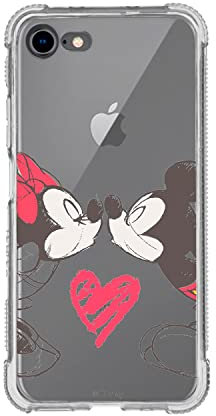 iPhone 7-8-SE-SE 2022 Case Official Mickey and Minnie Kiss Reinforced Transparent To Protect Your Mobile. Choose the Case Type You Like Best with Official Disney License