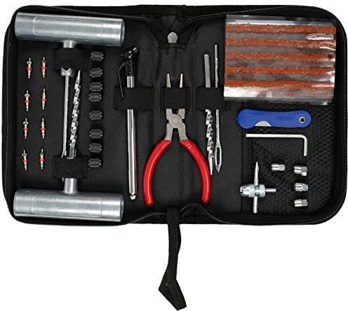 45 Tlg Autoreifen Reparatur Set Kfz PKW Reifen Flickzeug Pannenset Flicken Satz für Motorrad ATV LKW und Traktor Pannenset