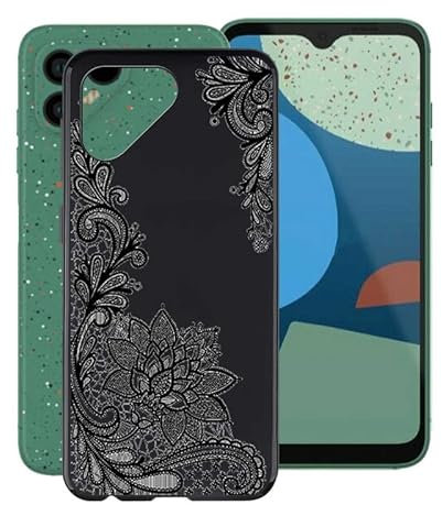 TREBAM Schwarz Stoßfest Hülle für Fairphone 4 (6.3 Zoll), Ultradünne Anti-Kratzen Handyhülle Cover Weiches Silikon Schutzhülle Tasche für Fairphone 4 - Schwarze Rose