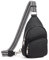 CLUCI Klein Brusttasche Damen Crossbody Bag, Sling Bag PU Leder für Damen und Herren, kleine Umhängetasche Sport，Bauchtasche Gürteltasche Breiter Gurt für Outdoor Reisen Schwarz mit Braun