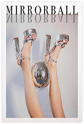 Vintage Taylor Poster Mirrorball Album Cover Poster Girly Wall Art Decor Print Canvas Poster for Room Aesthetic for Boys and Girls Bedroom Decor Unframe:12x18inch(30x45cm)