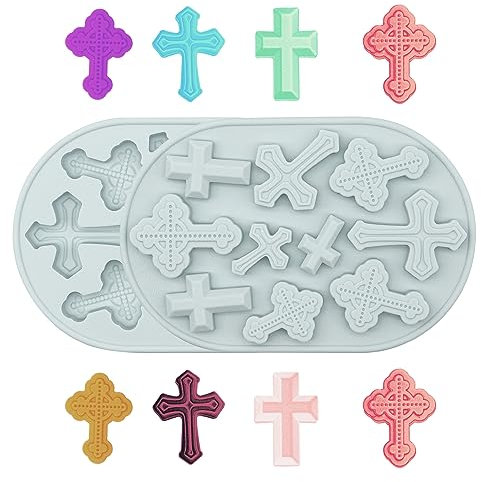 Y7SZJMJ Silicone Moulds - Cross Shaped Cake Fondant Mold for DIY Chocolate Decorations