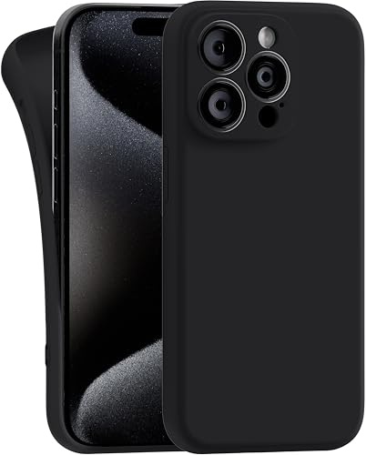 MyGadget Case for iPhone 15 Pro - Cover Ultra Thin TPU - Soft Touch Rubber & Anti-Scratch Shell - Flexible Silicone - Matte Black