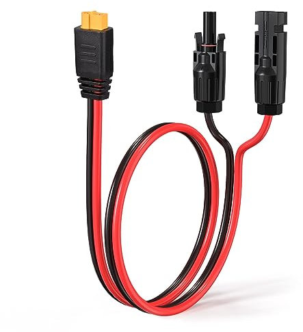 ELFCULB 10AWG Solar auf XT60 Ladekabel Solarpanel Verlängerungskabel für tragbare Kraftwerk River 600 Solargenerator Akku Pack (60 cm)