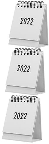 Ciieeo 3 Stk 2022 Mini-tischkalender Desktop-kalender Mini Kleiner Tischkalender Planer Kalender 2022 Standkalender 2022 Tisch-flip-kalender Staffelei Büro Papier Bilden Tragbar Pvc Weiß