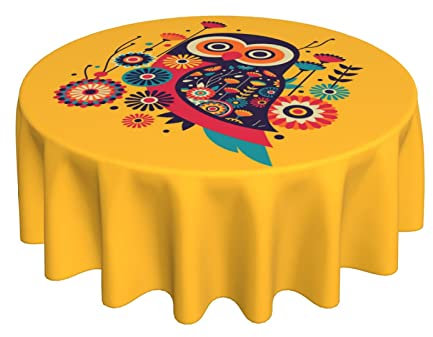 Wachstischdecke Cartoon-Eule Pflegeleicht Tischwäsche Wasserdicht Party Tischdecken 152Cm Für Party Picknick Indoor