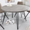 LEBENSwohnART Industrie-Look Esstisch Alina rund 80cm grau Mango-Holz Hairpin Metallbeine schwarz