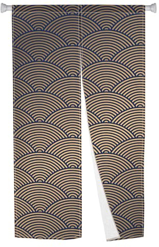 XMJJKUF Noren Türvorhang im japanischen Stil, Wellendruck, Türvorhang, Fensterbehandlung, Wandteppich, Polyester-Panel für Privatsphäre, Trennwand, Küche, Heimdekoration, 86,4 cm Breite x 152,4 cm