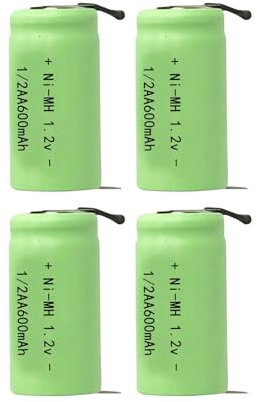 CAESEA 1/2AA 1.2V NI-MH 600mAh Akku für Rasierapparate und Rasierapparate - mit Lötfahne (1)