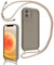 Coalbooliy Handyband für iPhone 12 mini Hülle 5,4 mit Band, Handyhülle Kameraschutz Weiches Silikon Necklace Stoßfeste Schutzhülle mit Kordel zum Umhängen Cover für Mädchen Frauen, Khaki