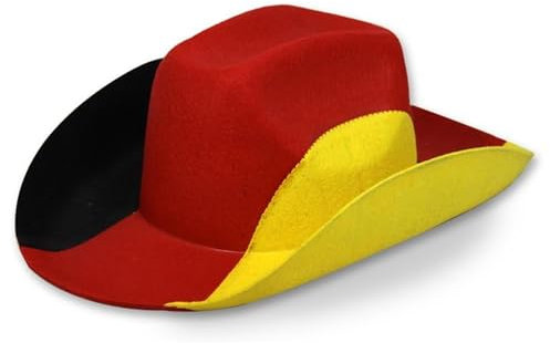 TrendandStylez Cowboyhut Deutschland, Unisex, Hut schwarz rot gold, Deutschland Fanartikel für Fußball, Karneval