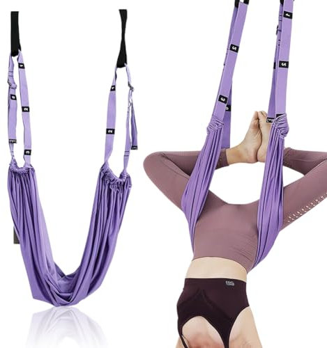 Yoga-Fitness-Stretching-Band, Yoga Elastisch Krafttraining Gymnastikband,Hochelastischer Widerstandsbänder, Yoga Stretch Gurt für Reha Pilates Ballett Cheerleading Spagat Gymnastik (Lila)