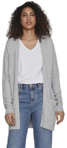 Viril Open L/S Knit Cardigan - Noos, Medium Grey Melange, XXL