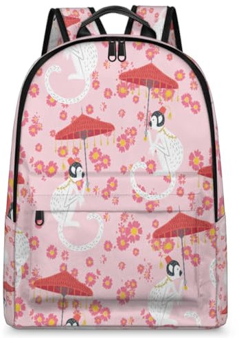 TropicalLife Rucksack, Motiv: japanischer Affe, großes Fassungsvermögen, 23,5 l, Rucksack, Schule, Büchertasche, Reisen, lässig, Laptop, Tagesrucksack für Männer, Frauen, Kinder, Mädchen, Jungen,