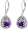 Amethyst Baum des Lebens Ohrringe für Damen 925 Sterling Silber Lebensbaum Tropfen Ohrringe Leverback Schmuck Geschenke (B-Mondstein Baum des Lebens)
