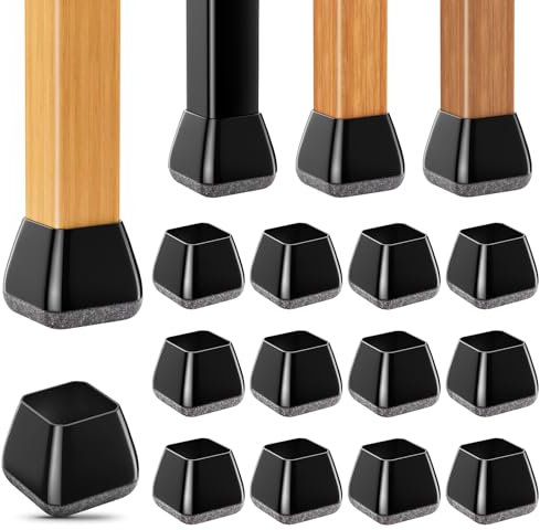 Cocolemon 32 Pezzi Gommini per Sedie, 25-30mm Tappi Piedini per Sedie Silicone Nero, Feltrini Sedie Silicone Piazza, per Proteggere i Pavimenti da Graffi e Rumori