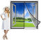 Magnet Fliegengitter Fenster 45x90 cm, Der Magnetvorhang ist Ideal für die BalkonFenster, KellerFenster Und TerrassenFenster, Kinderleichte Klebemontage Ohne Bohren Schwarz, Verstärkte